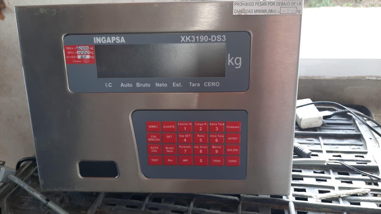 Indicador de pesaje INGAPSA XK3190-DS3 en acero inoxidable